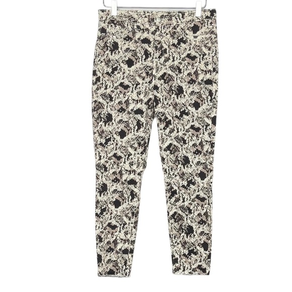 L’Agence Jeans Womens 30 Margot Cream Black Snake Print Raw Hem Skinny High Rise - Picture 1 of 12